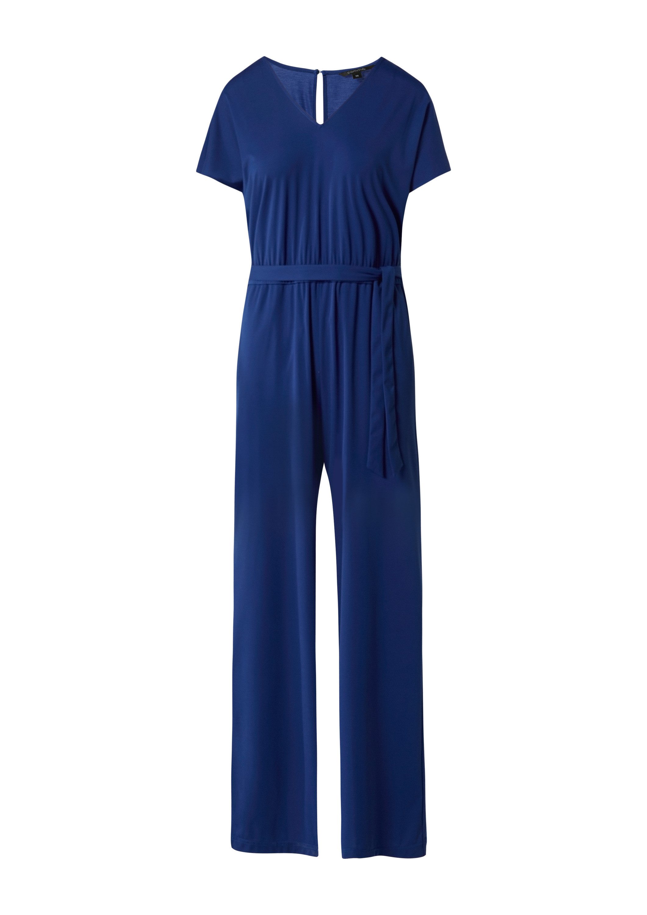 comma Jumpsuit Overall Jersey-Overall mit Taillengürtel im Loose Fit
