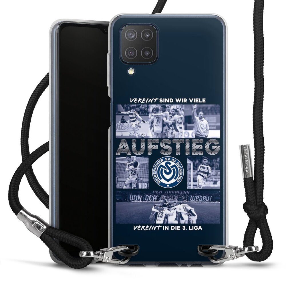 DeinDesign Handyhülle MSV Duisburg Aufstieg Offizielles Lizenzprodukt, Samsung Galaxy M12 Handykette Hülle mit Band Case zum Umhängen