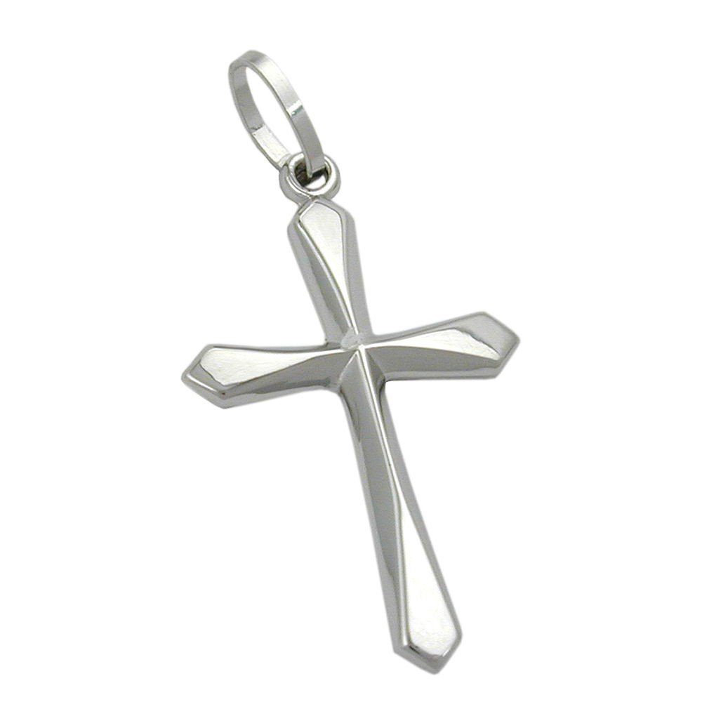 Kettenanhänger Anhänger, Kreuz, 9Kt 375 Weißgold