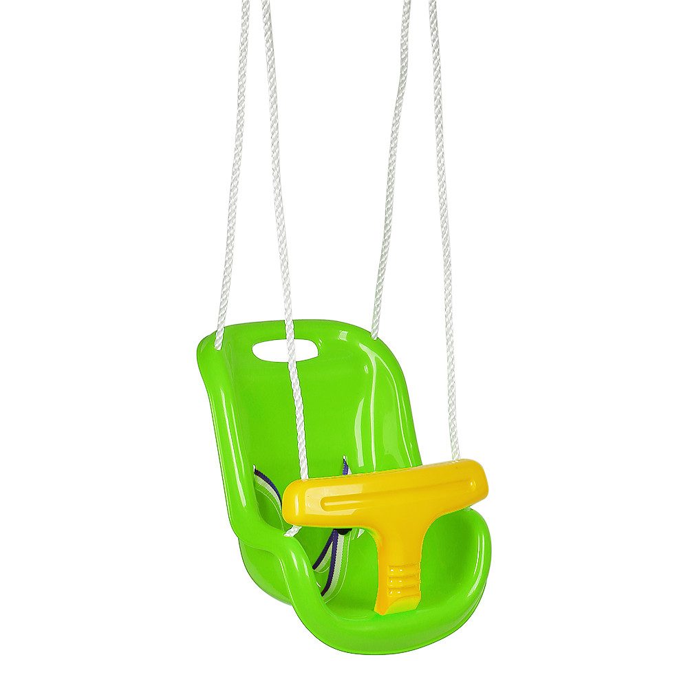 JEOBEST Babyschaukelsitz Einzelschaukel Kinderschaukel Baby Gartenschaukel, mit Sicherheitsbügel und Anschnallgurt I Max. Benutzergewicht 25 kg