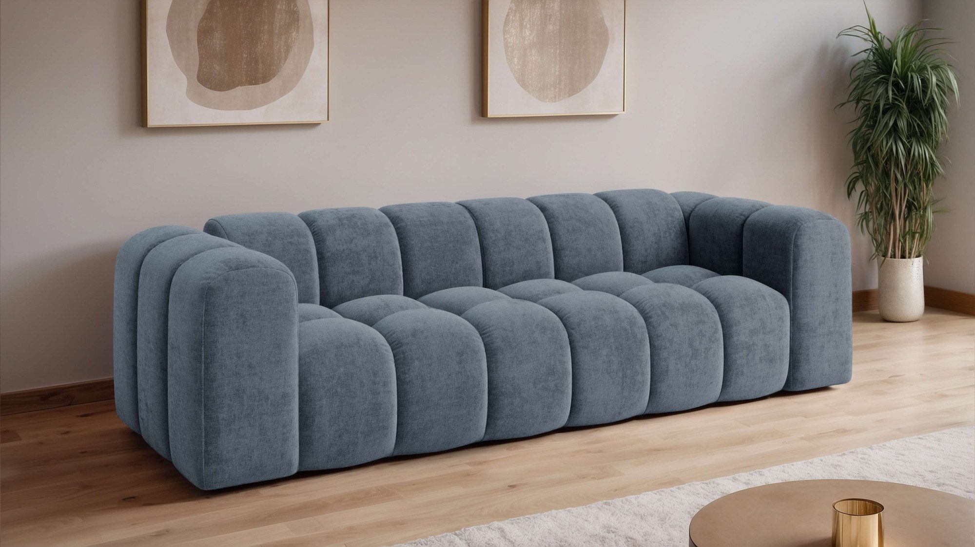 OTTO home Big-Sofa KALLIE Design-Sofa mit Steppung, Bubble-Optik, Breite 248 cm, moderne Steppung, hoher Sitzkomfort und modernes Design
