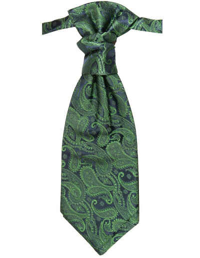 Paul Malone Krawatte Elegantes Herren Plastron paisley Hochzeitskrawatte - vorgebunden grün v14