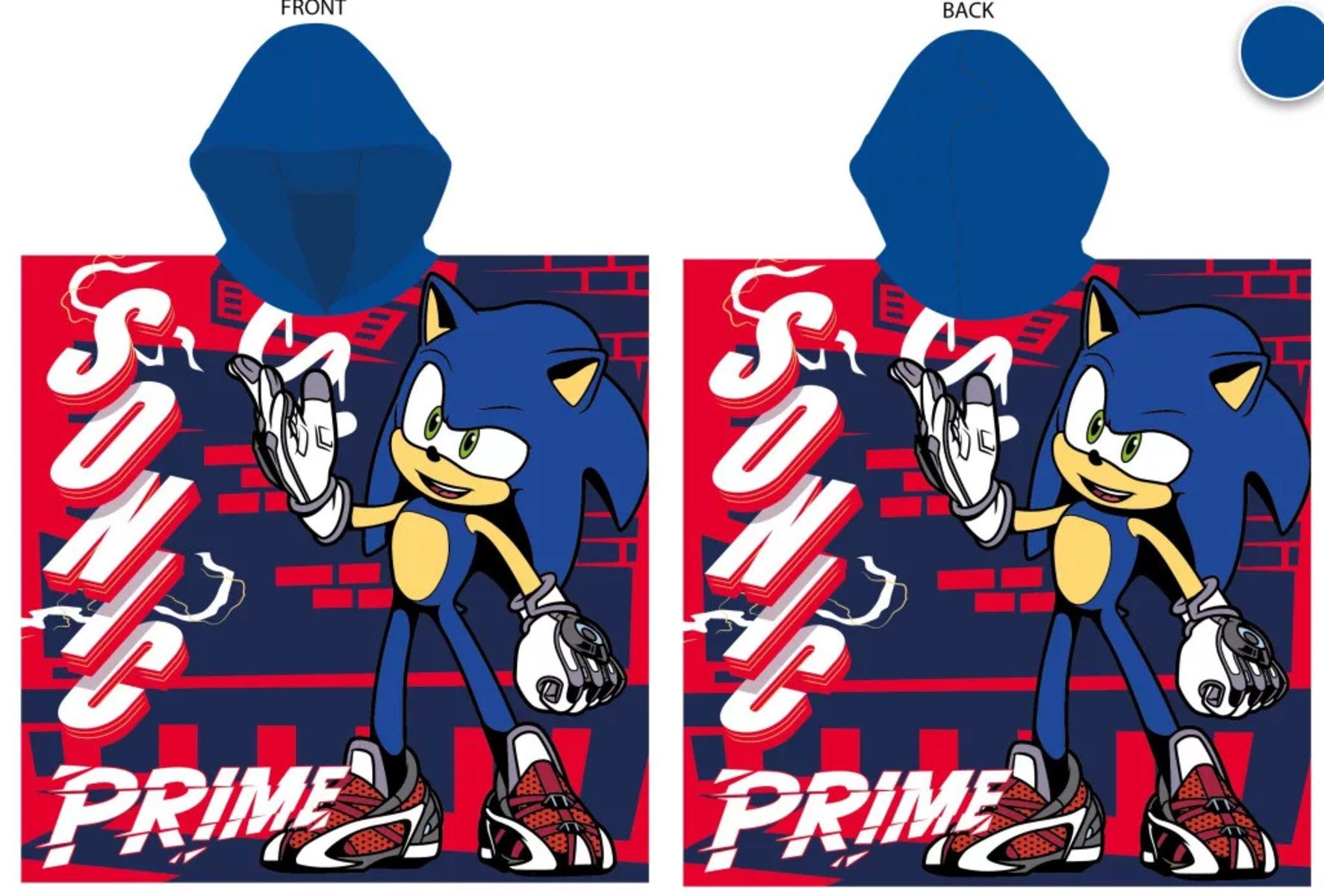 Disney Poncho Sonic Strandtuchponcho 50x100 cm (Fast Dry)