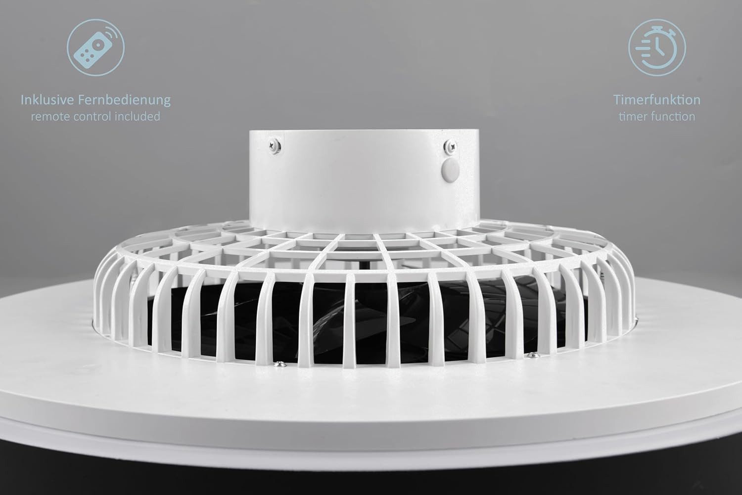 lightling LED Deckenleuchte Hannelore, LED fest integriert, Tageslichtweiß, Ventilator, 3 Geschwindigkeitsstufen, Dimmer, Fernbedienung, IP20