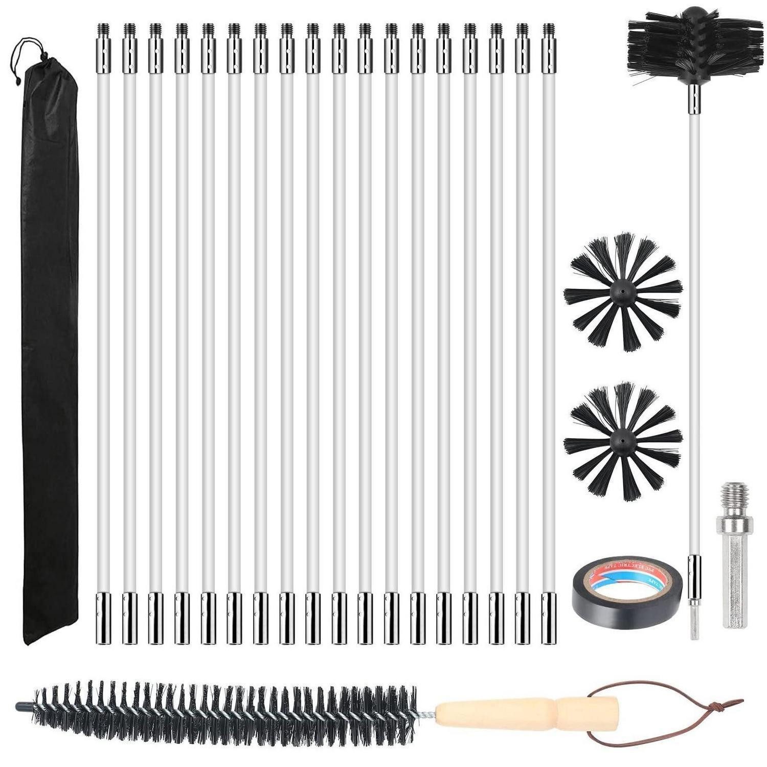 LuxusKollektion Reinigungsbürste Kaminbürsten-Set 18 Stäbe 410mm, (1-tlg)