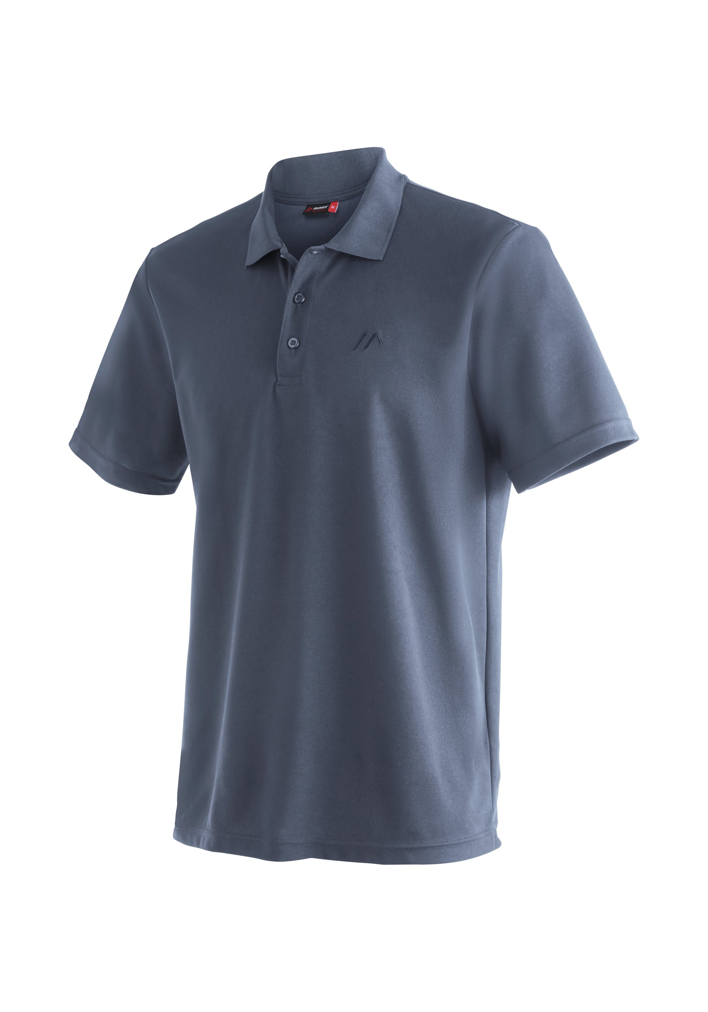 Maier Sports Funktionsshirt Ulrich Herren Wandershirt, bequemes Polo-Shirt für Wandern und Freizeit grau