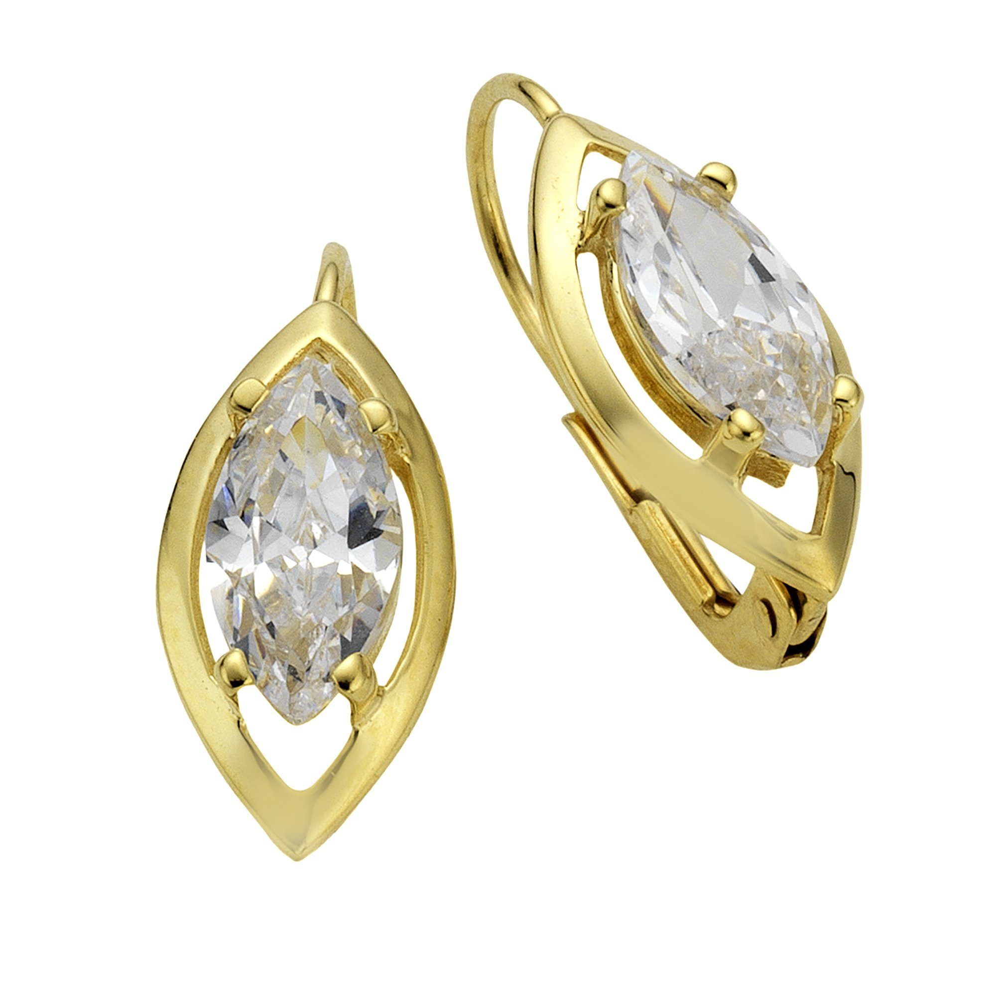 Fascination by Ellen K. Paar Ohrhänger Gold 333 mit Zirkonia weiß