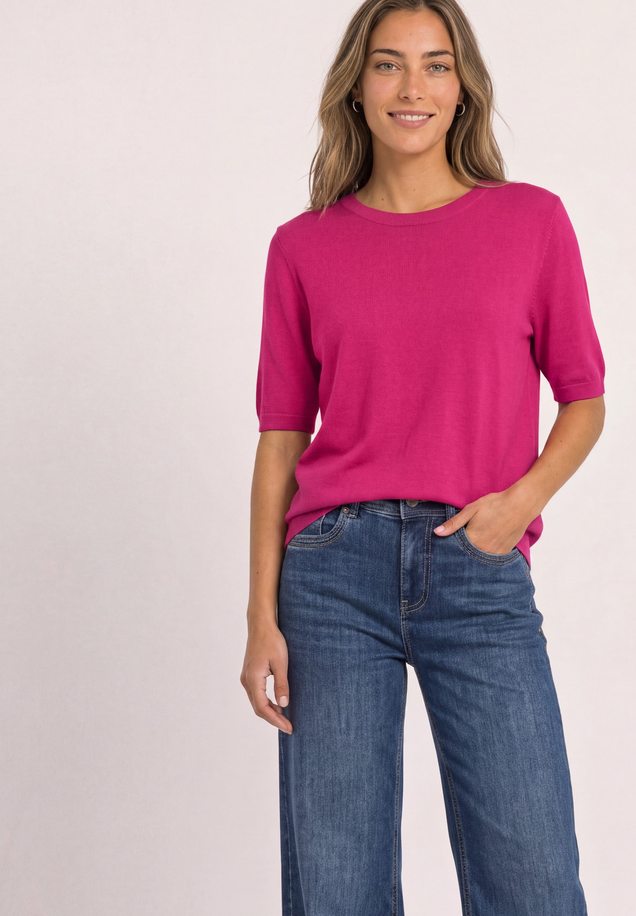 STREET ONE Kurzarmpullover softe Viskose