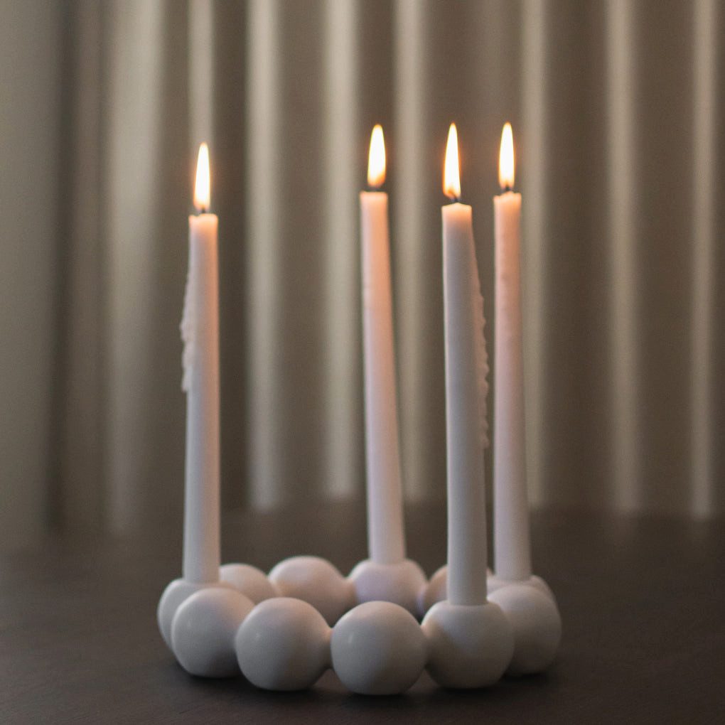 dbkd Торшеры Adventskranz Bright in mattem weiß für 4 Stabkerzen