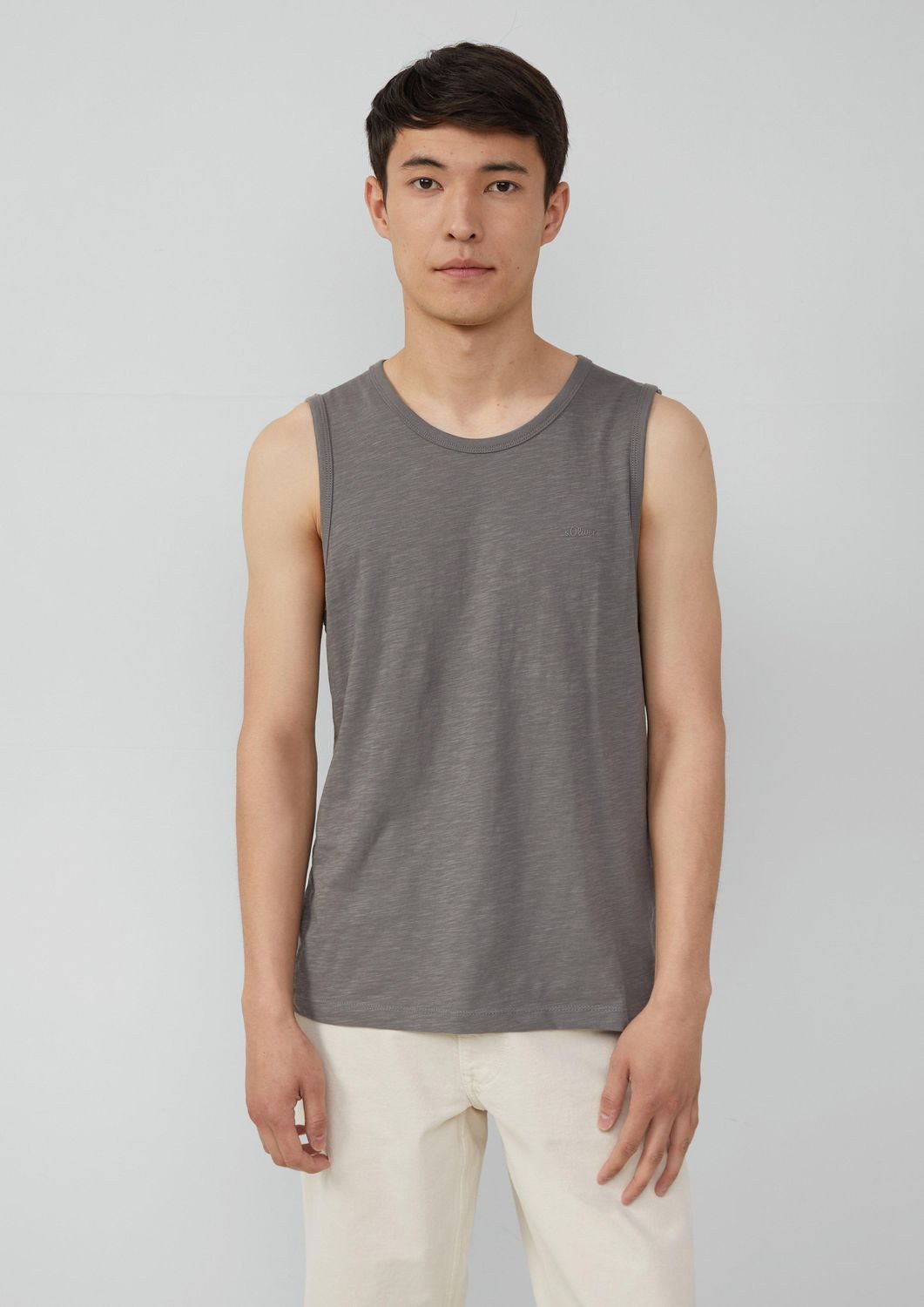 s.Oliver T-Shirt ärmelloses Shirt Flammgarn, Jersey, günstig online kaufen