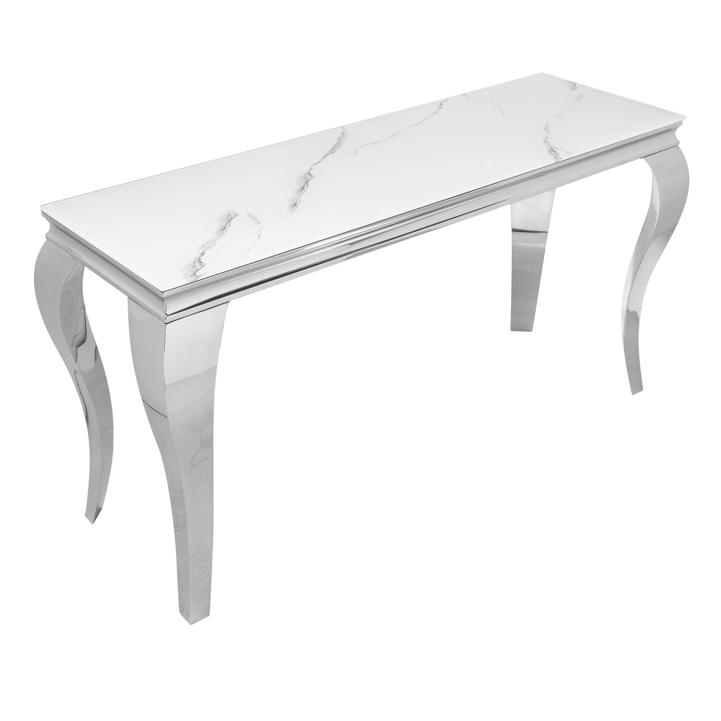 riess-ambiente Konsolentisch MODERN BAROCK 145cm grau / weiß, Glastisch · M günstig online kaufen