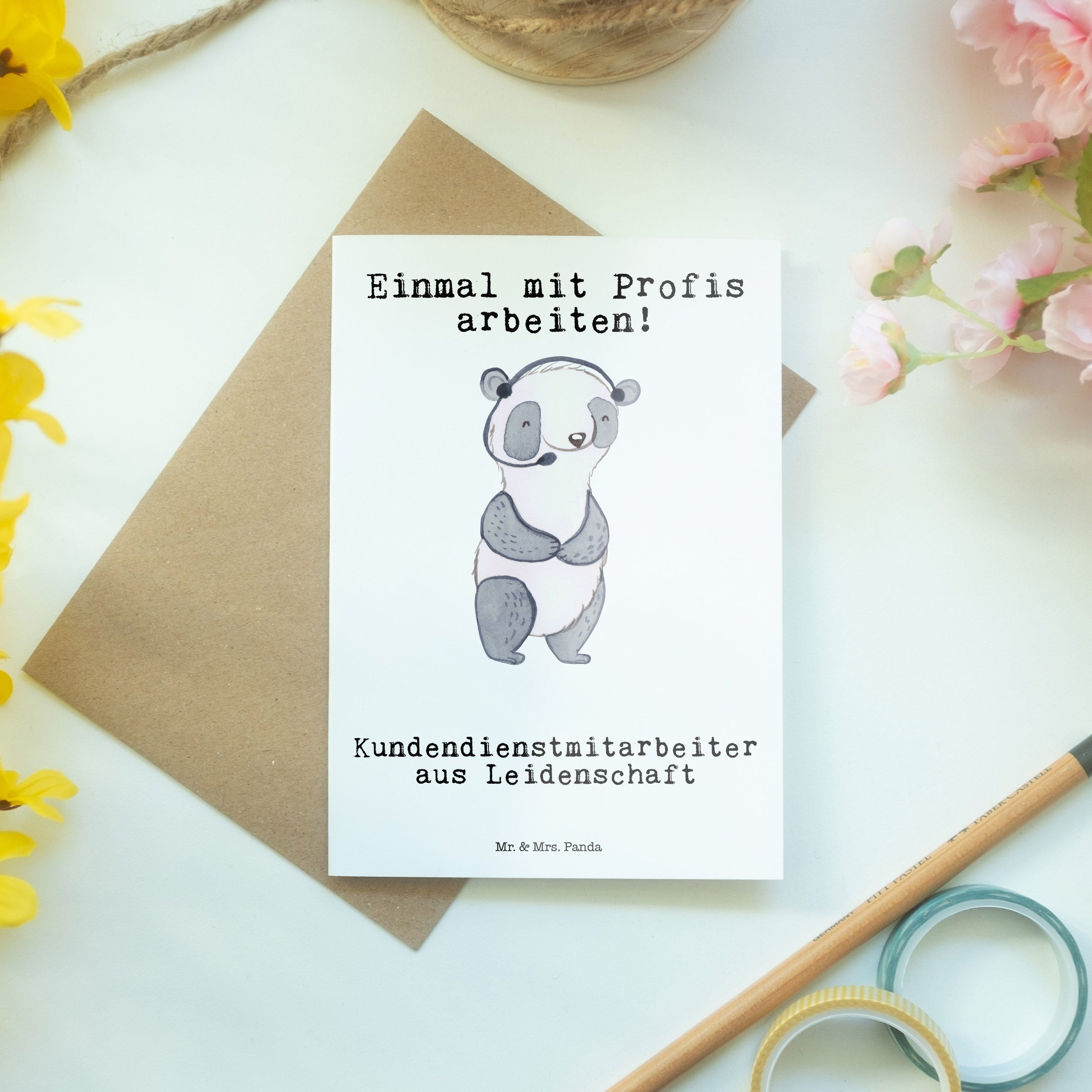 Mrs. Dankeschö - Geschenk, Grußkarte & Leidenschaft Weiß Mr. Kundendienstmitarbeiter aus - Panda