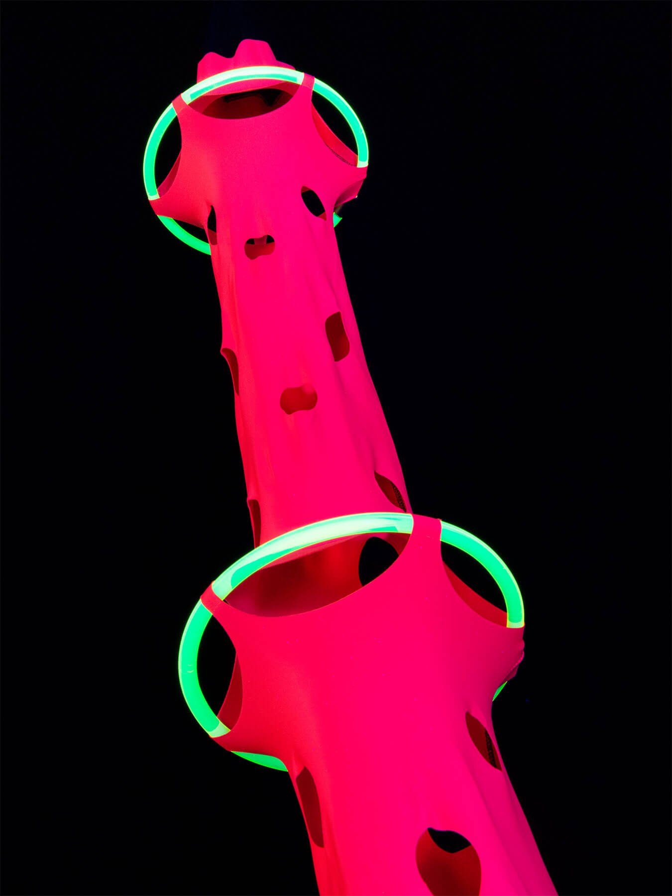 Poison", Wanddekoobjekt unter 25cm, PSYWORK Objekt Schwarzlicht Tentakel leuchtet "Pink Psy Deko Schwarzlicht Ø 2,50m UV-aktiv,