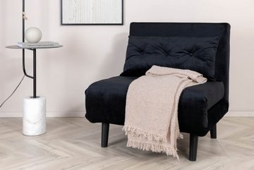 ebuy24 Schlafsofa Vicky Schlafsofa,Sessel Velour schwarz.