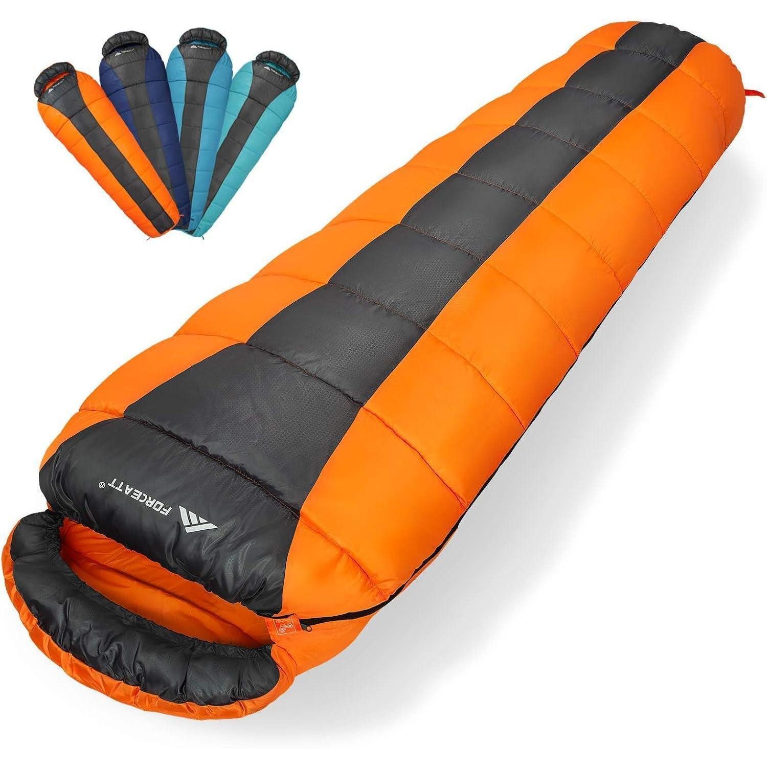 LuxusKollektion Mumienschlafsack Schlafsack Erwachsene 3 Jahreszeiten wasserdicht ultraleicht Orange