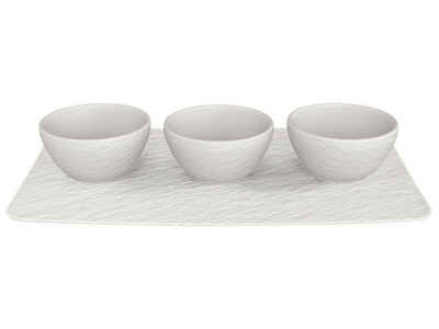 Villeroy & Boch Schale Manufacture Rock blanc Set Dipschälchen 4tlg., Premium Porcelain, (Dipschälchen Set)