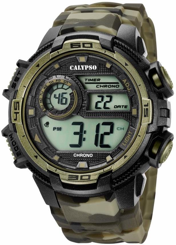 CALYPSO WATCHES Chronograph K5723/6, Armbanduhr, Quarzuhr, Herrenuhr, Datum, Digitalanzeige, Stoppfunktion