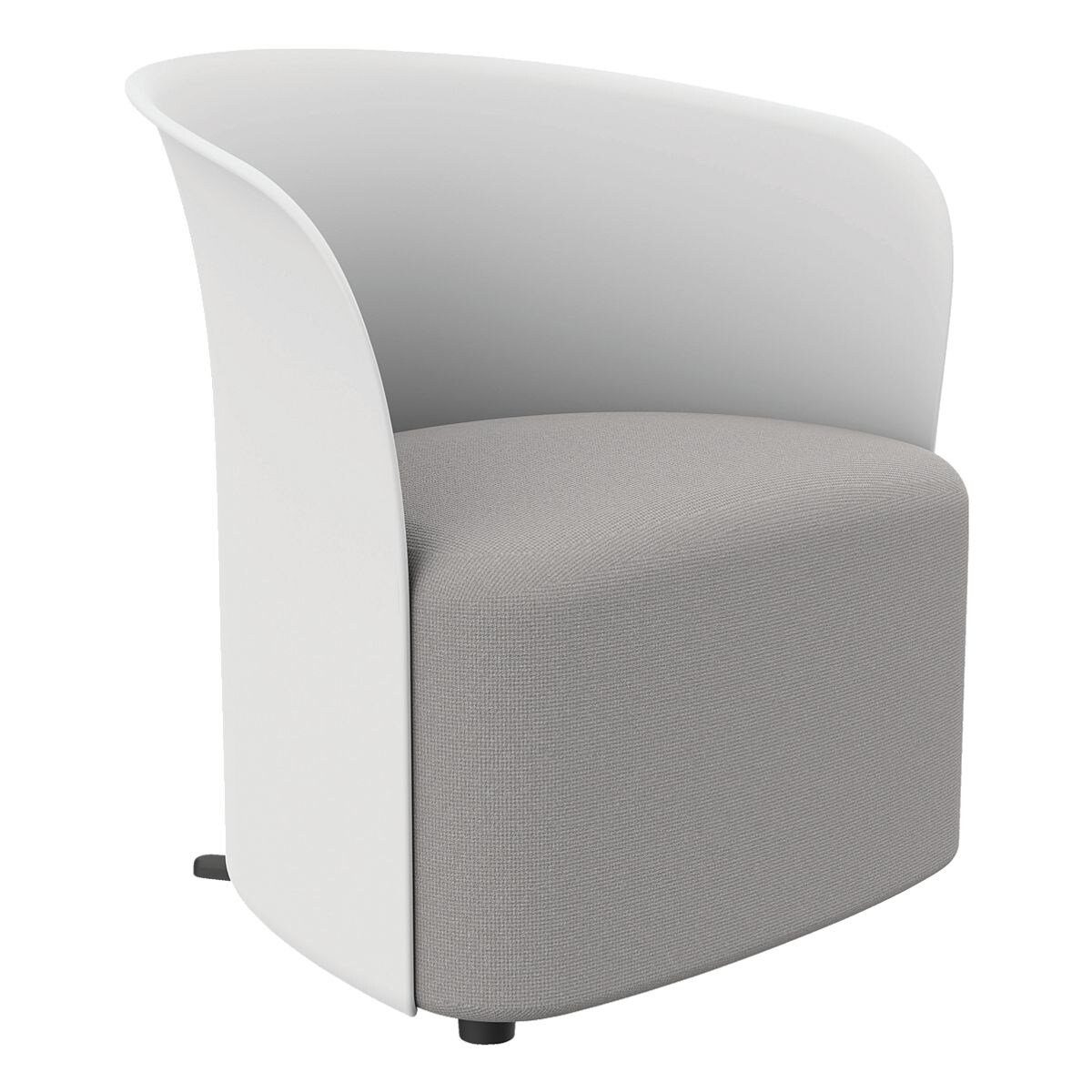 PAPERFLOW Sessel Crown, Clubsessel, durchgehende Rückenlehne, Standfüße, Sitzhöhe 38 cm weiß