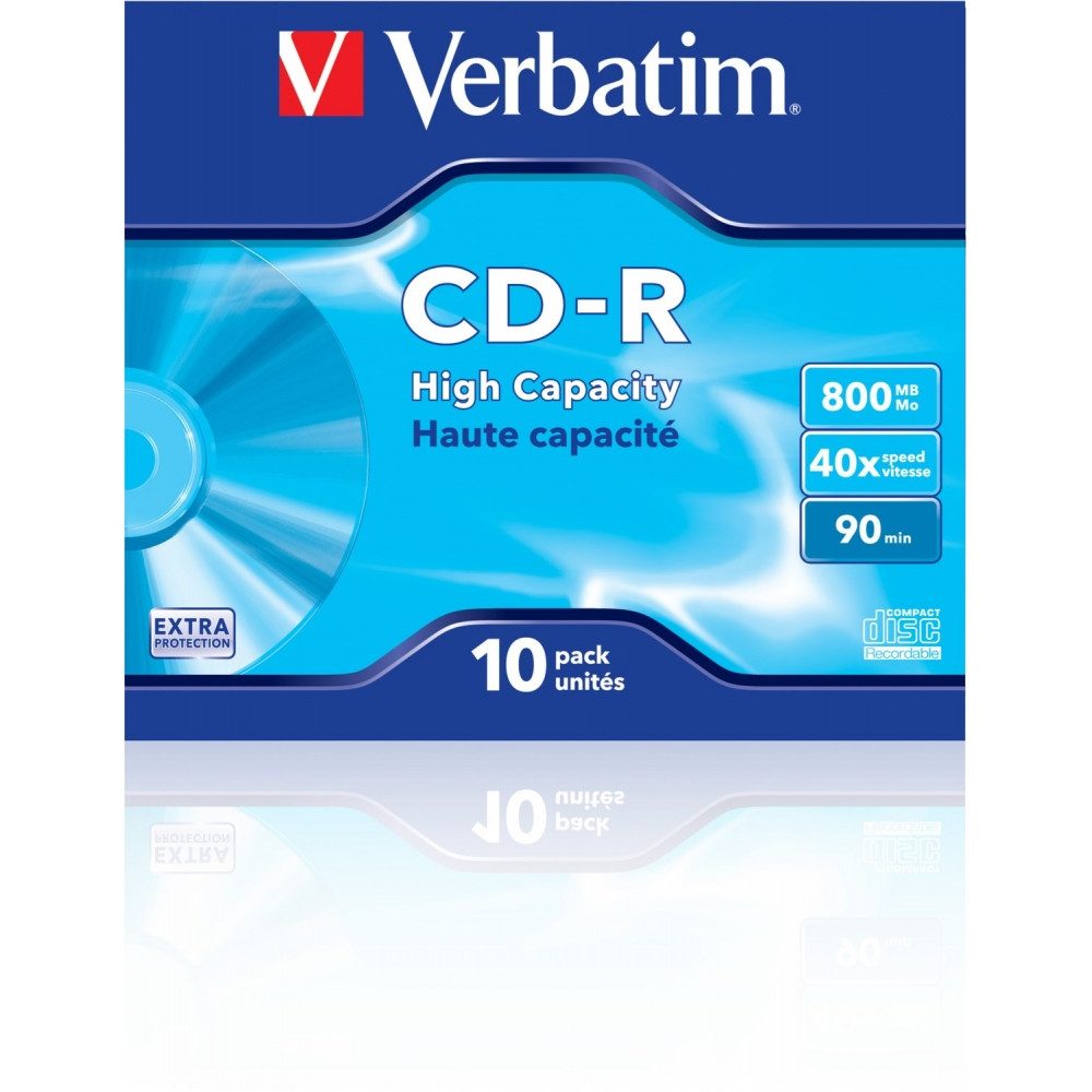 Verbatim CD-Rohling Verbatim CD-R 40x 800MB 10er Jewel Case Rohlinge.