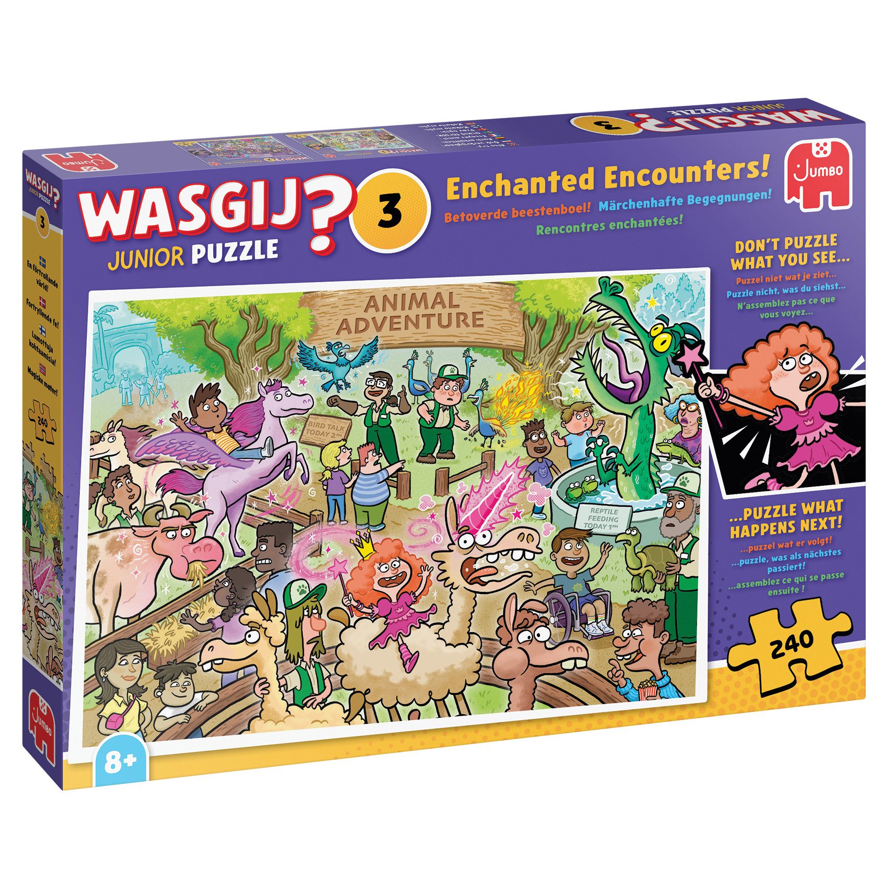 Jumbo Spiele Puzzle Wasgij Junior 3 - Märchenhafte Begegnungen! (240 Teile Puzzle), 240 Puzzleteile