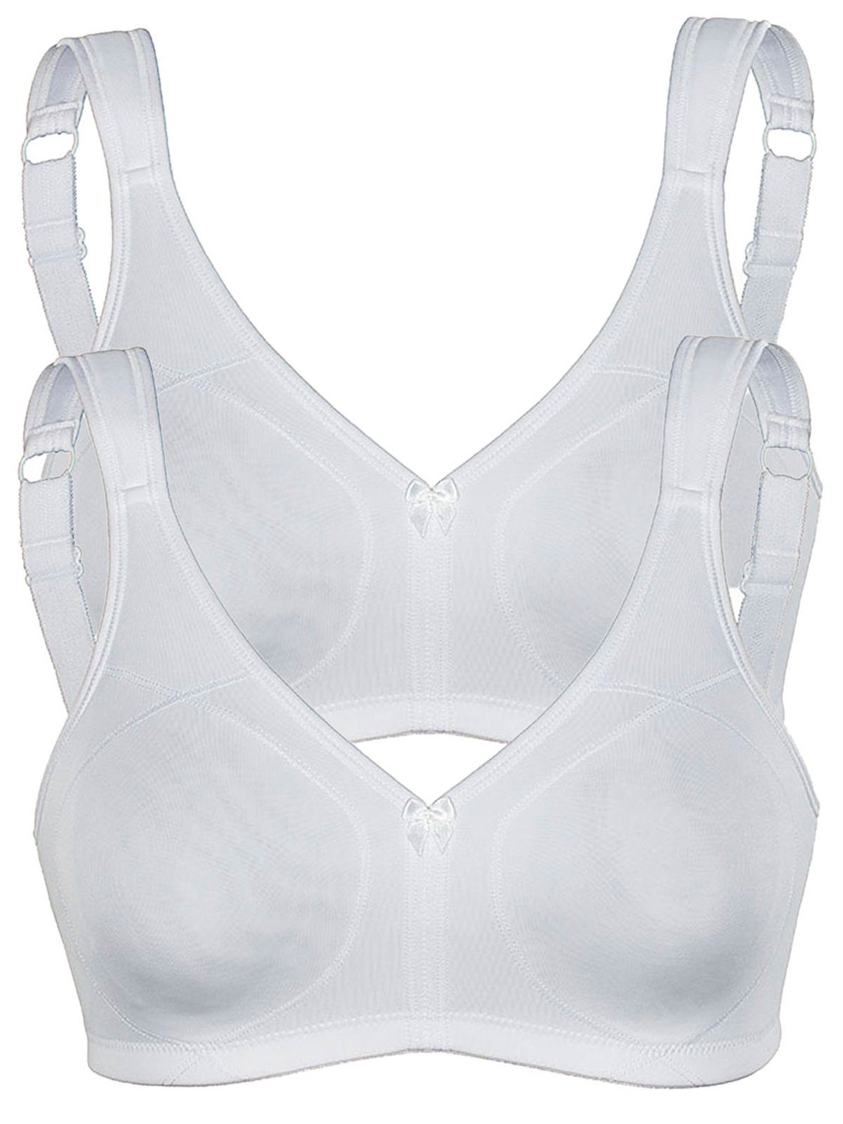 Sassa Set: Sport-BH 2er Sparpack Sport-BH ohne Bügel SPORTS BRAS (Spar-Set, 2-tlg) Stützfunktion weiss