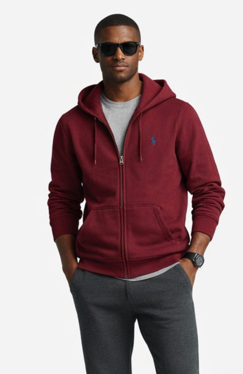 Polo Ralph Lauren Kapuzensweatjacke Sweatjacke Fleece Innenfutter Hooded Sweatshirt Sofort authentifizierbar durch QR-Code über das Ralph Lauren System