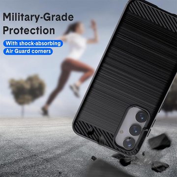 CoolGadget Handyhülle Schwarz als 2in1 Schutz Cover Set für das Samsung Galaxy S23 FE 6,4 Zoll, 2x Glas Display Schutz Folie + 1x TPU Case Hülle für Galaxy S23 FE