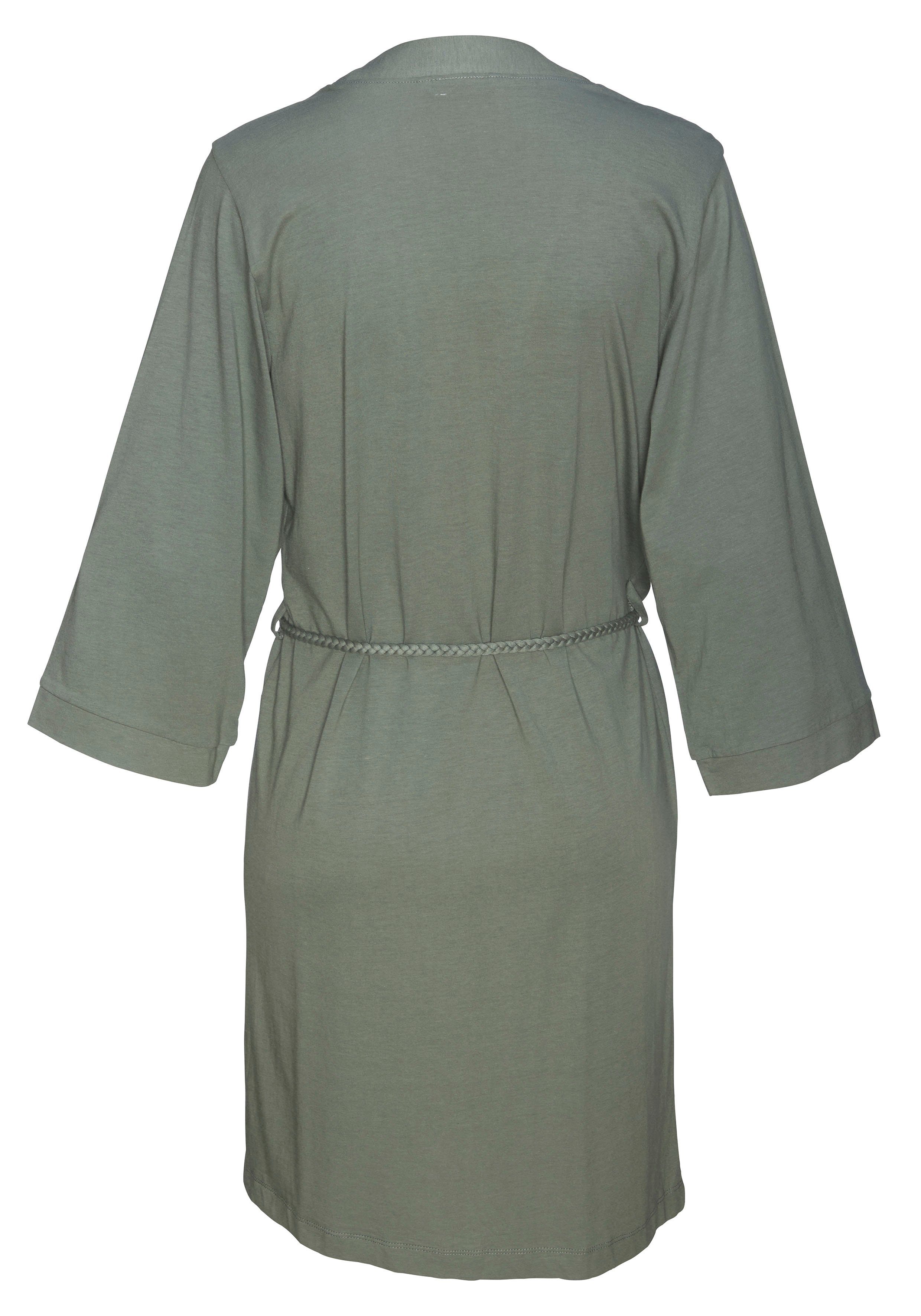 Vivance Dreams by Lascana Kimono, Kurzform, Baumwoll-Mix, Kimono-Kragen, Gürtel, uni oder mit floralem Druck