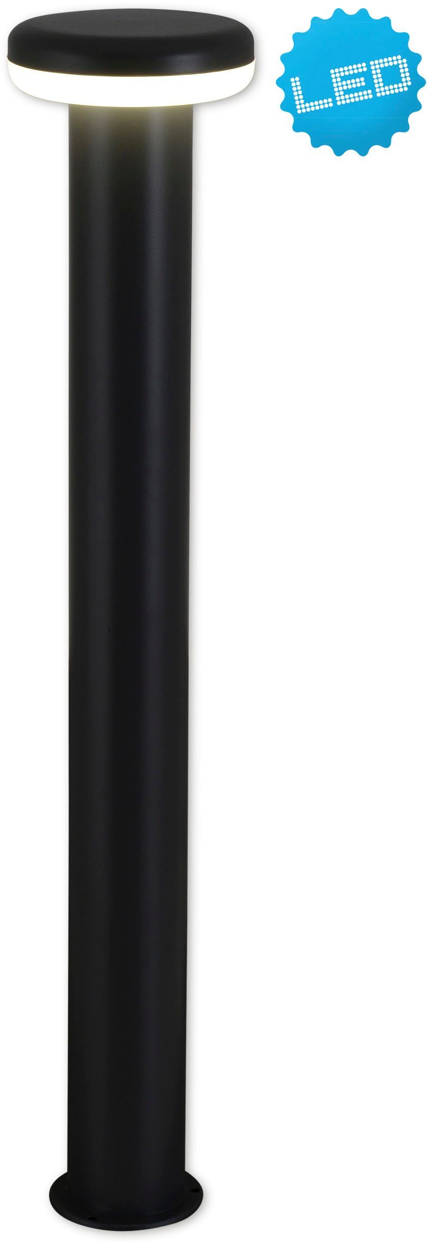 näve LED Sockelleuchte Pilz, LED fest integriert, Warmweiß, Außenleuchte, Terrasse, anthrazit, Höhe: 76cm, LED warmweiß