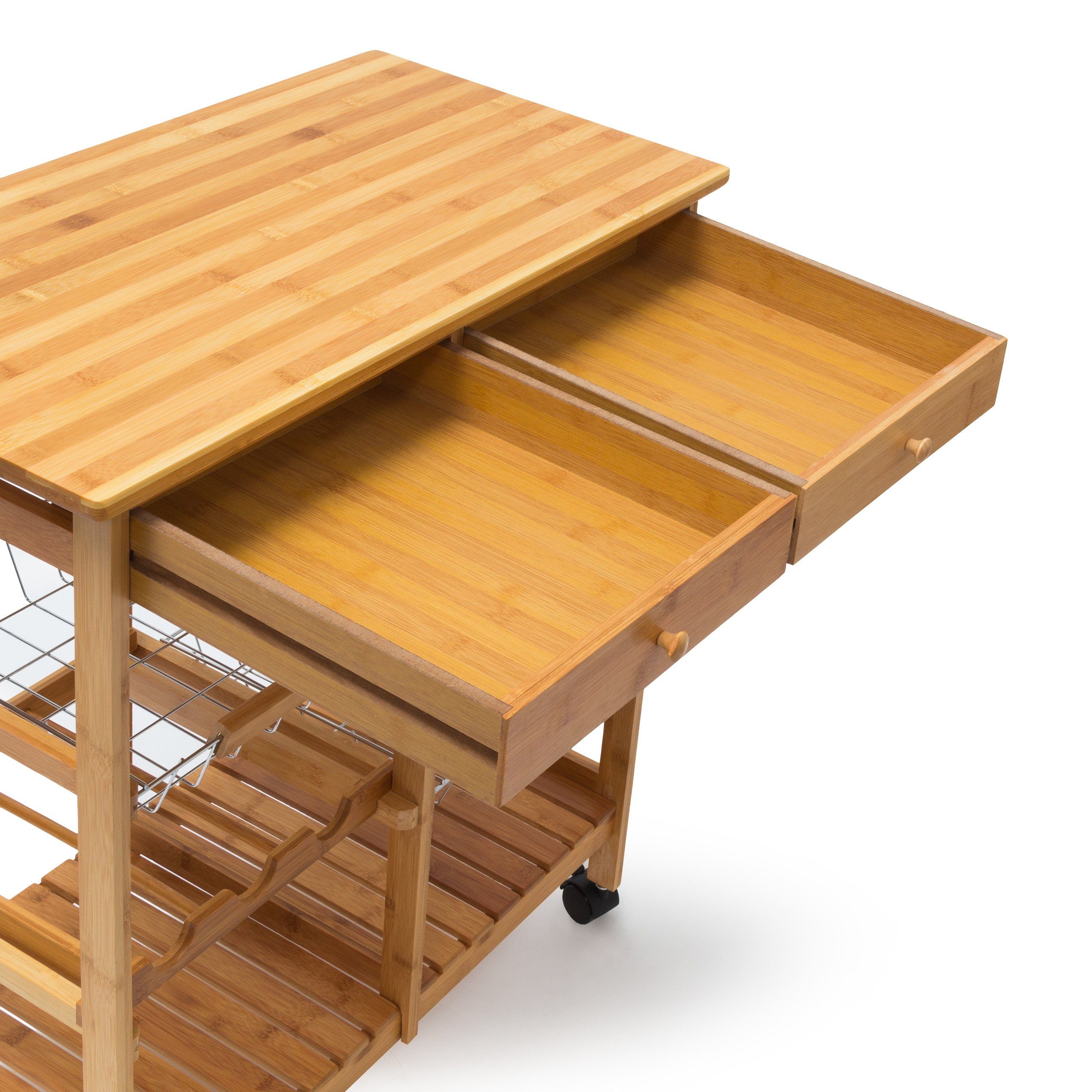 relaxdays Küchenwagen Küchenrollwagen JAMES XXL mit 3 Körben