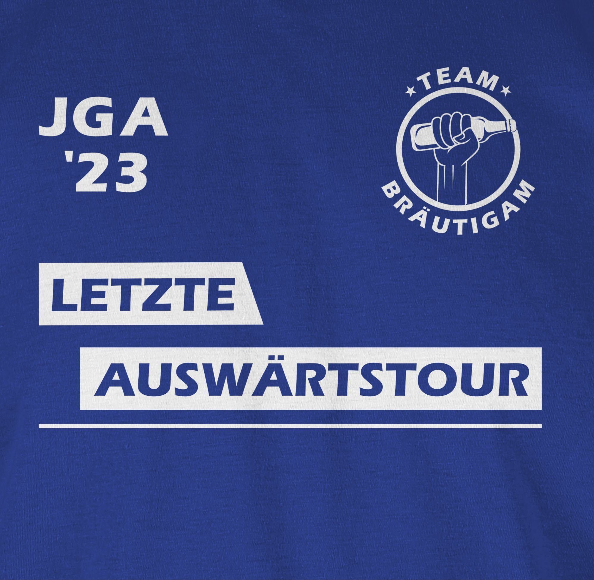 Männer Royalblau Shirtracer 3 JGA T-Shirt Team Bräutigam Auswärtstour Letzte