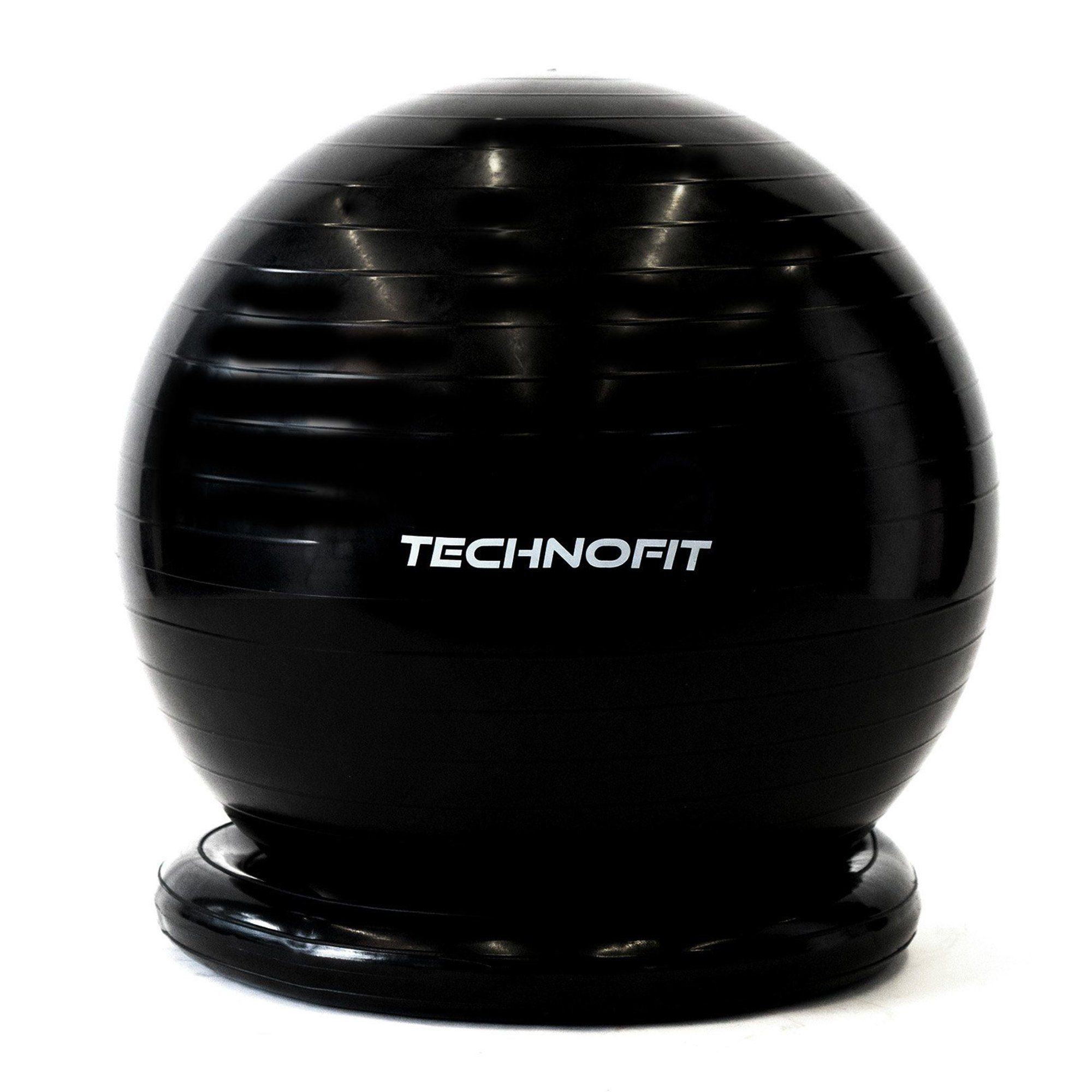 rutschfester Fitnessball Gymnastikball mit Basis Yoga Ballschale, Sitzball Ball, Technofit Design mit Anti-Rutsch