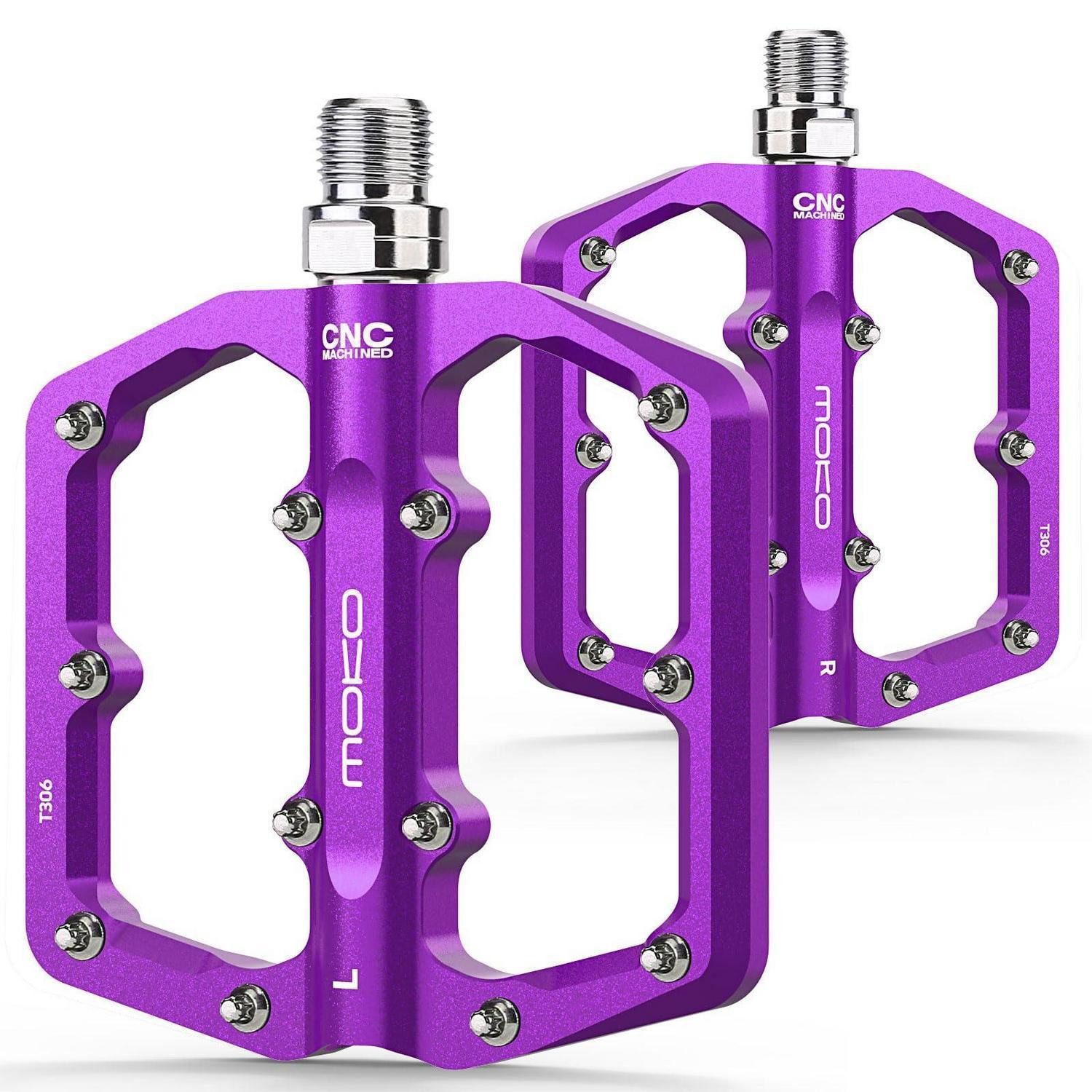 LuxusKollektion Plattformpedale Fahrradpedale Alu CNC 3-Lager Violett