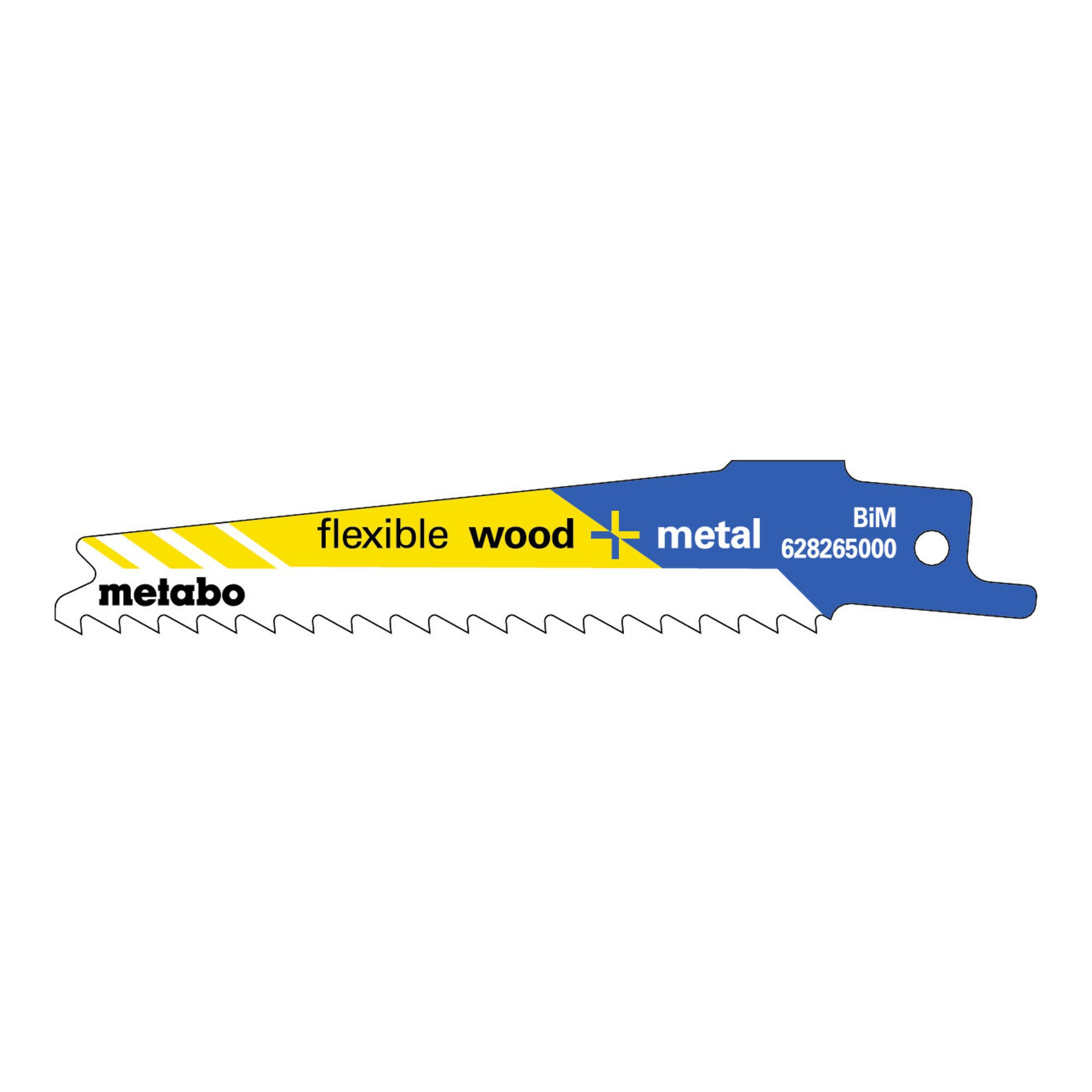 metabo Säbelsäge Metabo 5 Säbelsägeblätter "flexible wood + metal" 100 x 0,9 mm, BiM, 4