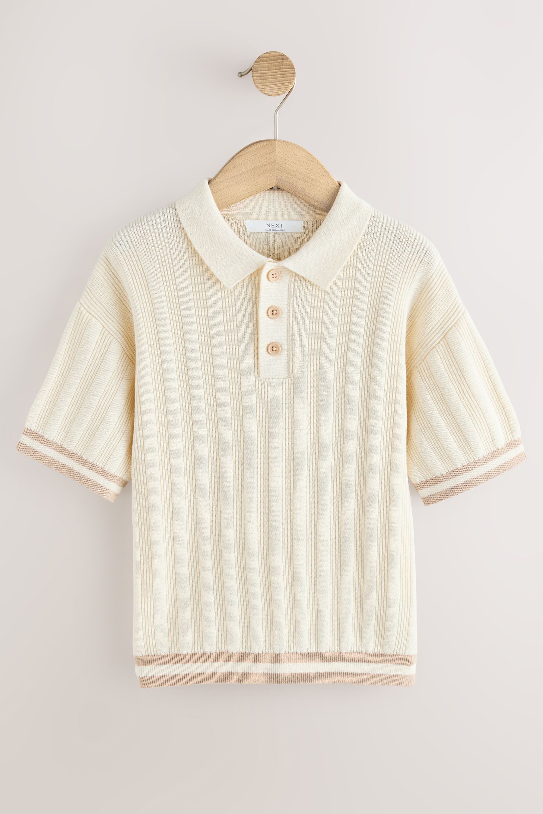 Next Polokragenpullover Strick-Poloshirt mit geknöpftem Kragen (1-tlg)