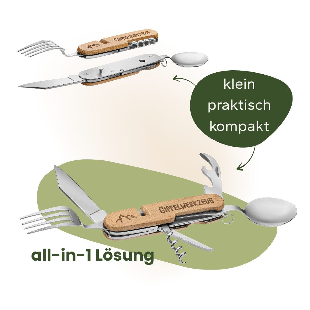 Gipfelgaudi Taschenmesser All-in-One Camping Besteck: ideal zum Wandern, Pi günstig online kaufen