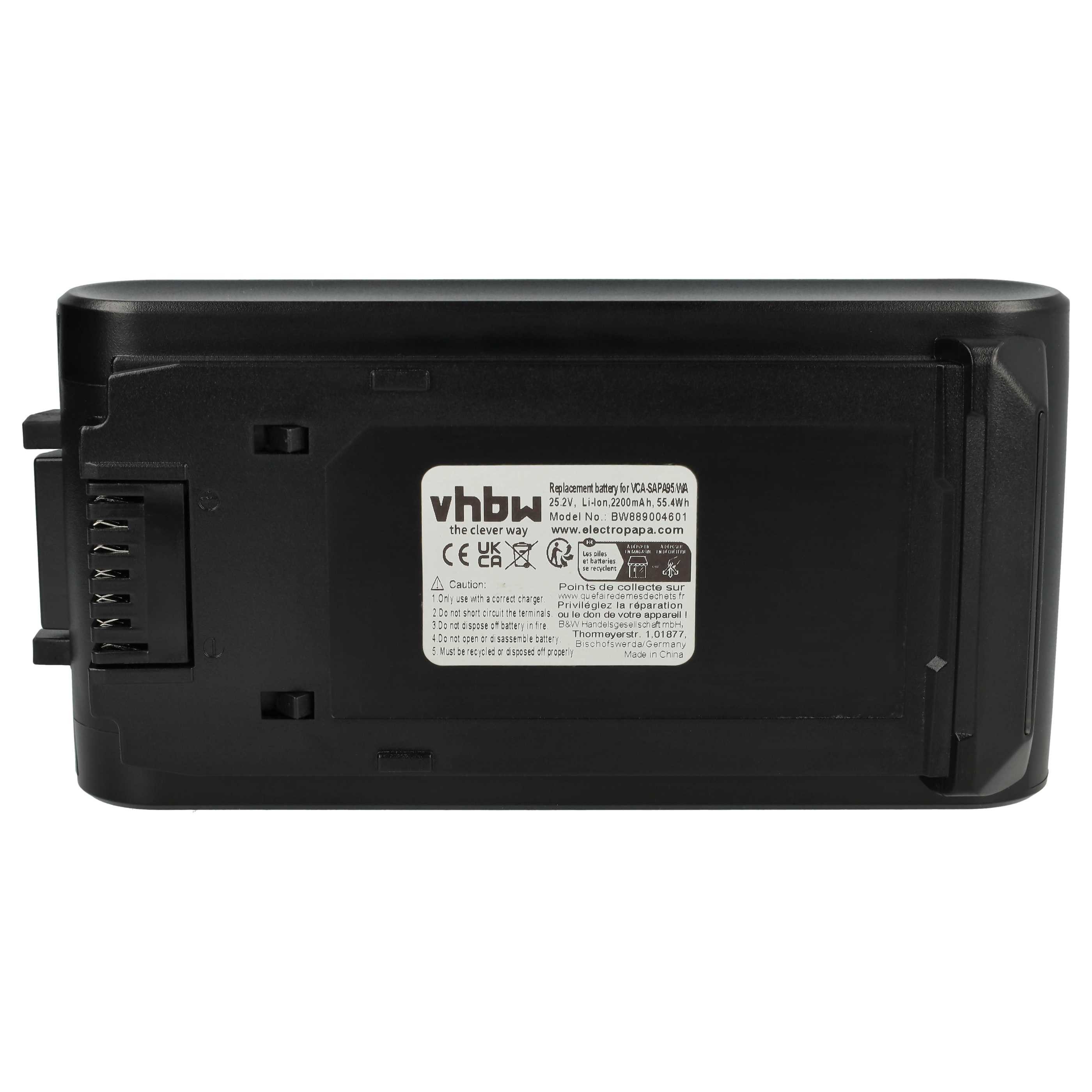 vhbw Akku Ersatz für Samsung DJ96-00242A, VCA-SAPA95/WA, VCA-SBTA95, Staubsauger-Akku Akku Li-Ion 2200 mAh (25,2 V, 1 St), Leistungsfähiger Austausch-Akku für Ihren Staubsauger