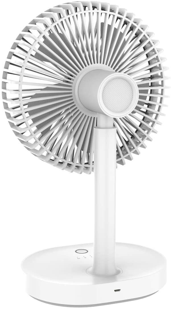 Platinet Tischventilator Tischventilator mit LED-Beleuchtung 3000mAh Akku Ventilator 3 Stufe, Eingebaute Nachtlampe Micro-USB-Anschluss – Bild 3 von 4