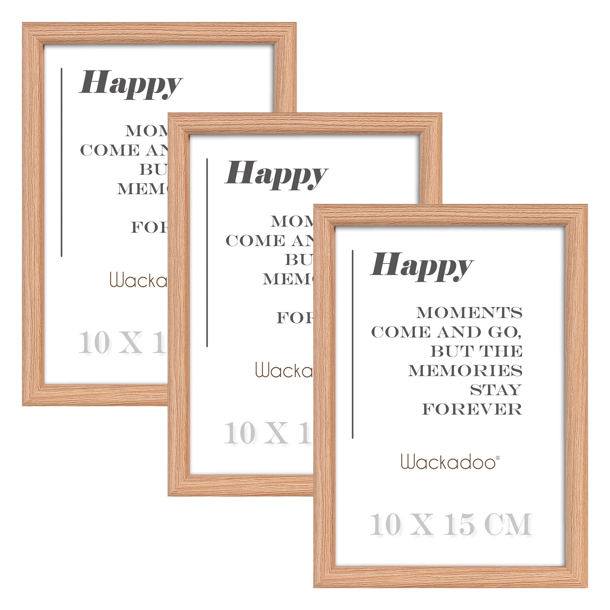 Wackadoo Living Bilderrahmen-Set HAPPY mit Glasscheibe günstig online kaufen