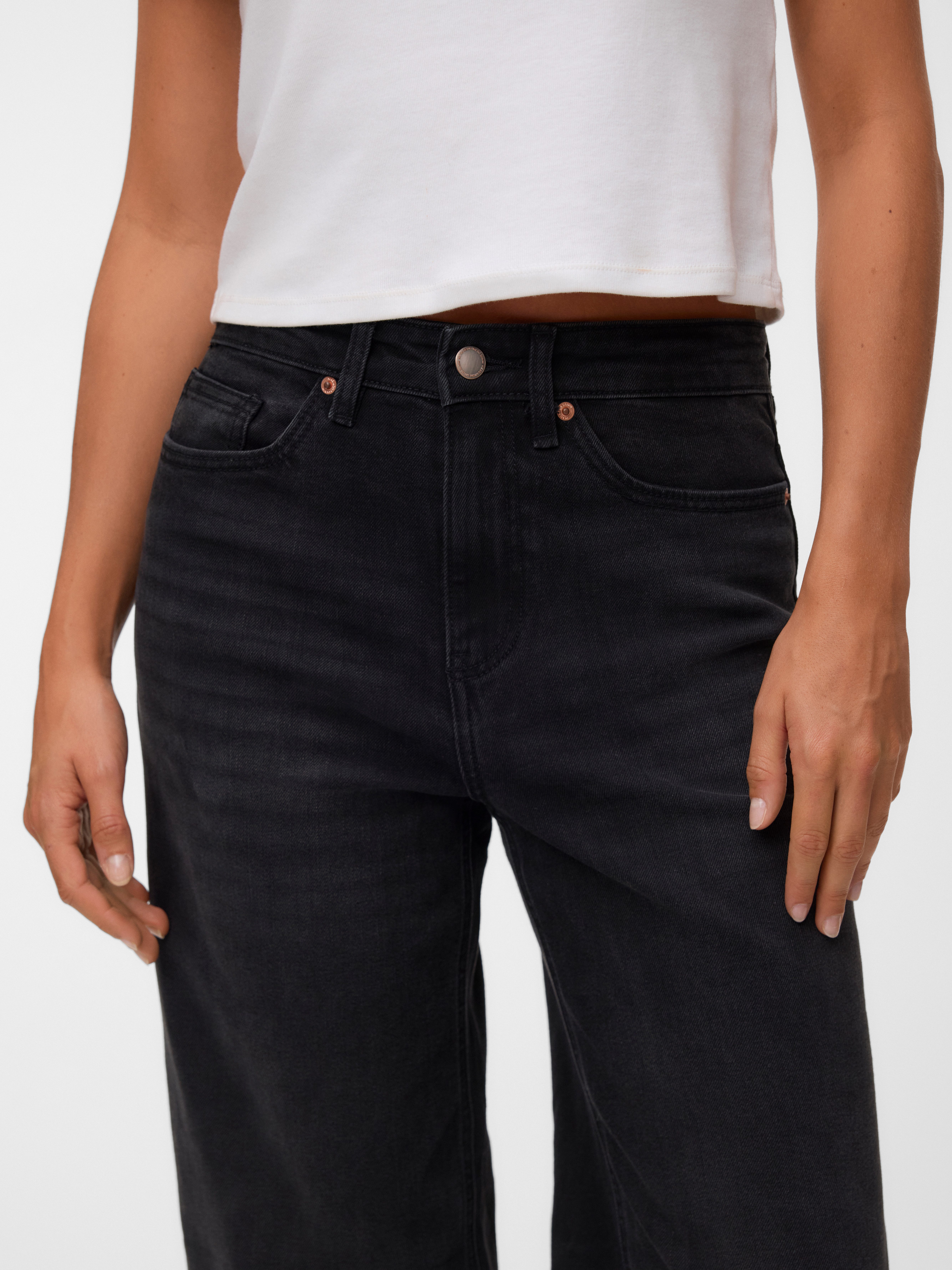 Vero Moda Weite Jeans VMOLIVIA STRETCH HR WIDE JNS LI1101 NOOS Baumwollmischung, high waist, wide fit