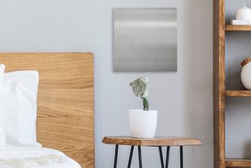 OneMillionCanvasses® Leinwandbild Metalldruck - Silber - Grau, (1 St), Leinwand Bilder für Wohnzimmer Schlafzimmer