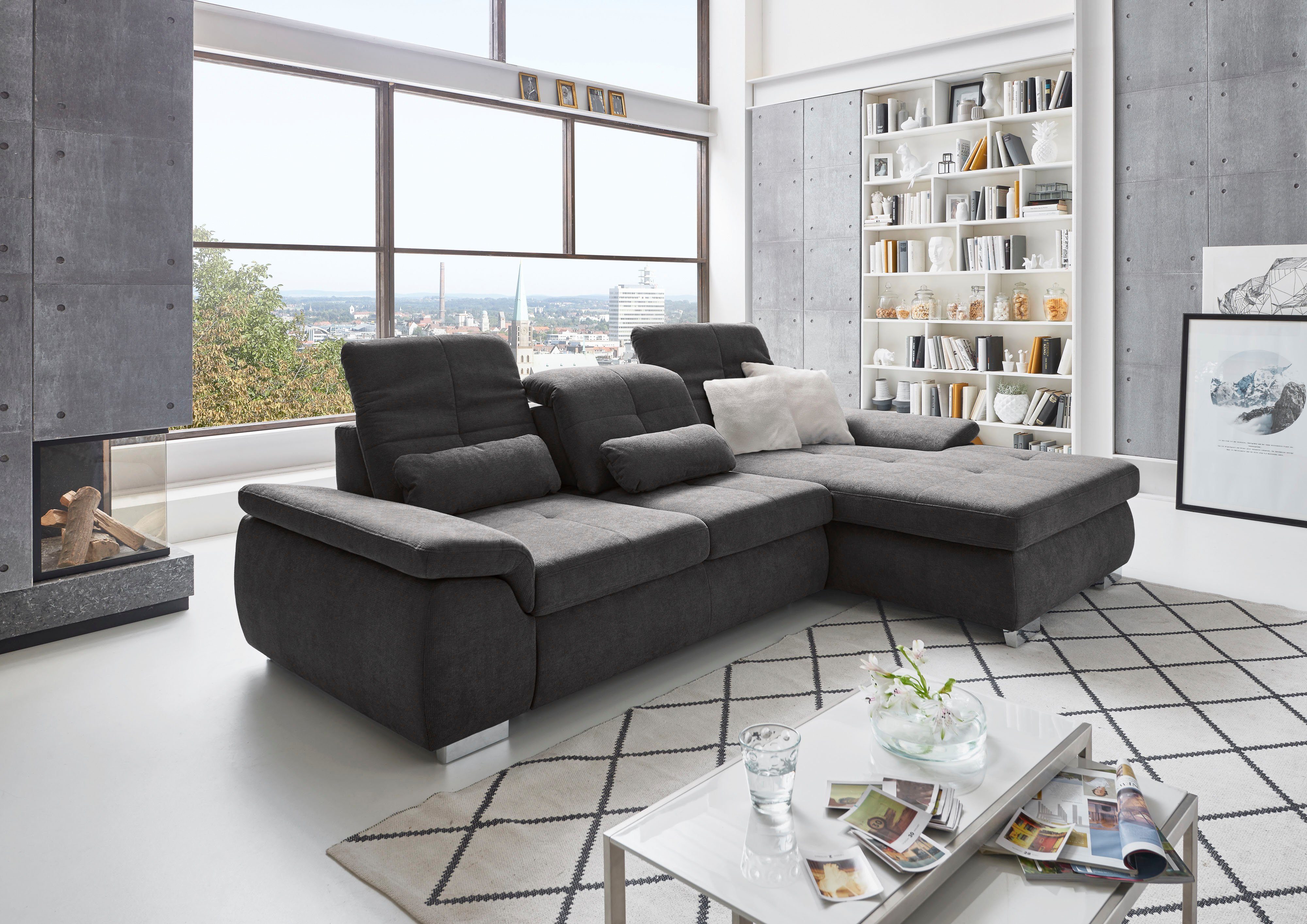 Die PlanBar Ecksofa "MP-IN16037 L-Form mit Federkern-Polsterung" mit Sitzti günstig online kaufen