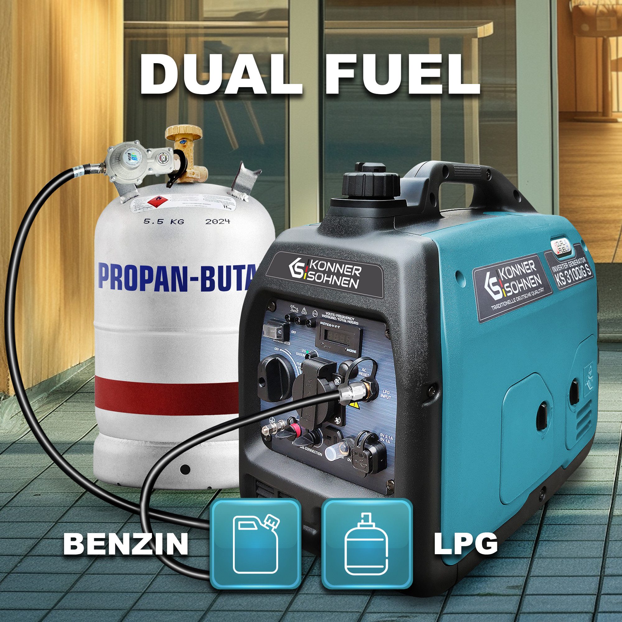 Könner & Söhnen Stromerzeuger KS 3100iG S, 3,10 in kW, (Schallgedämmtes Geh günstig online kaufen