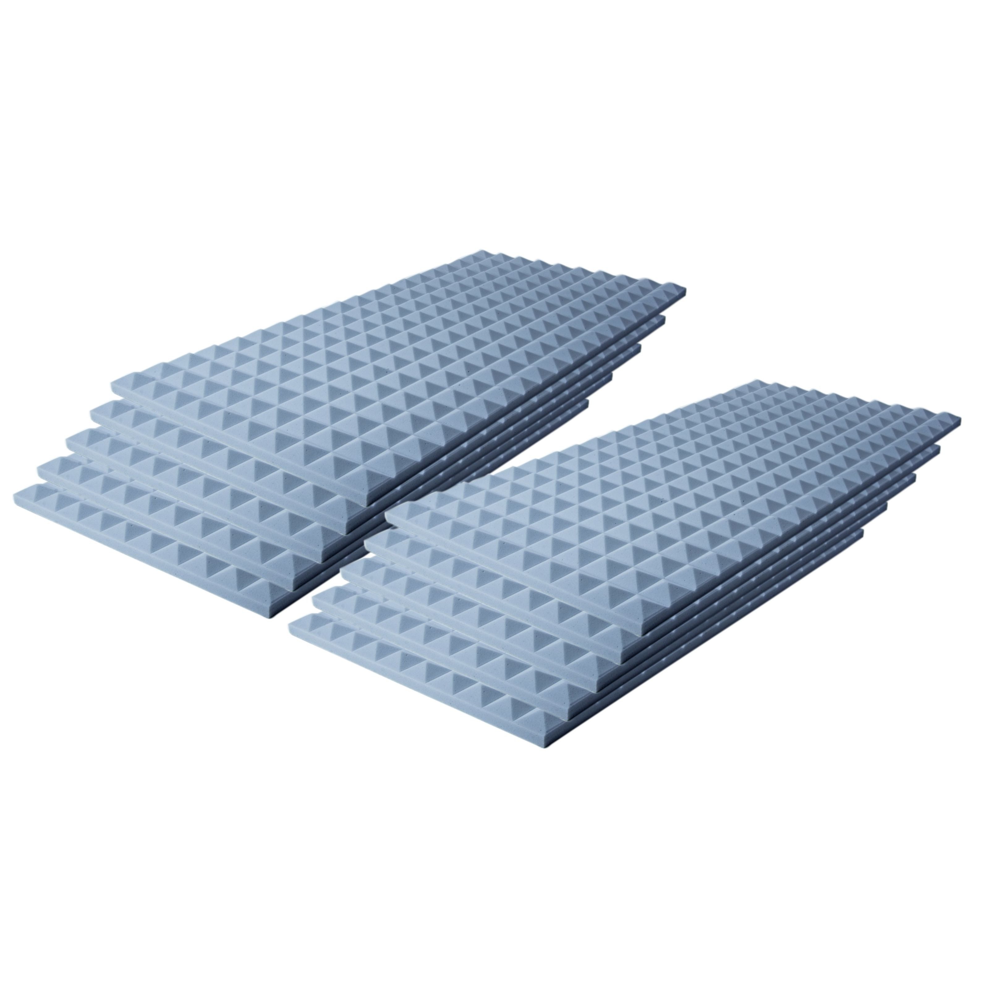 MUSIC STORE Akustikplatte, (10er Set Pyramis Absorber 30mm Grau 50x100cm Schalldämmung für optimale Akustik, Studio Akustikelemente, Absorber), Pyramis Absorber, Schalldämmung, Akustikoptimierung