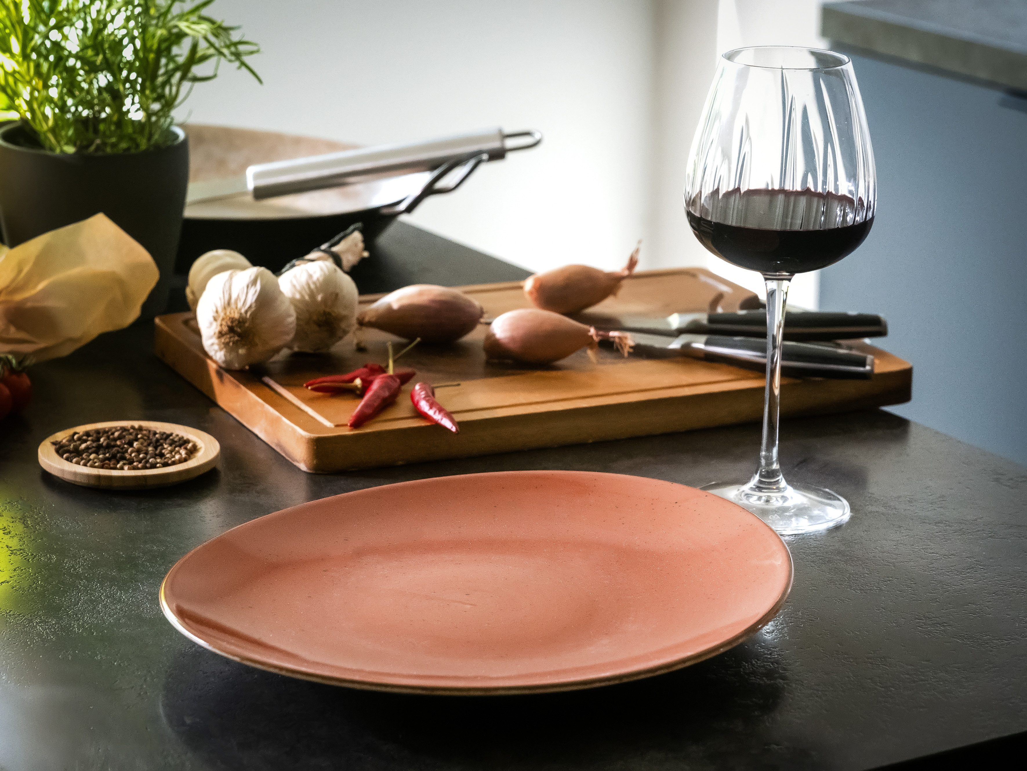 CreaTable Steakteller Vintage Nature, Teller Set, 4-tlg., (4 St), Naturverbundenes Design, Vielseitig einsetzbar