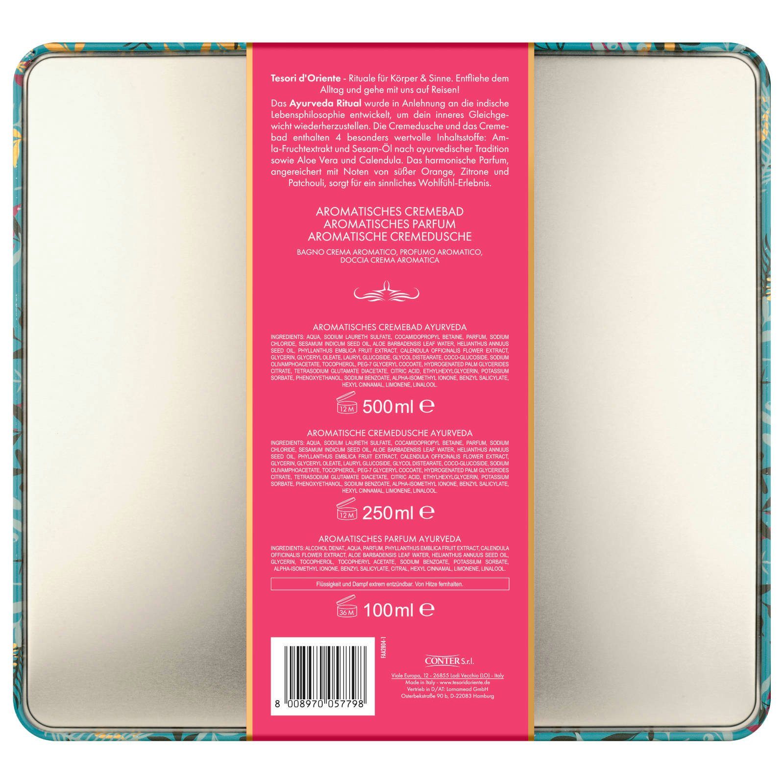 Tesori d´Oriente Duft-Set Eau Geschenkset Duft Cremebad Cremedusche de Ayurveda Toilette