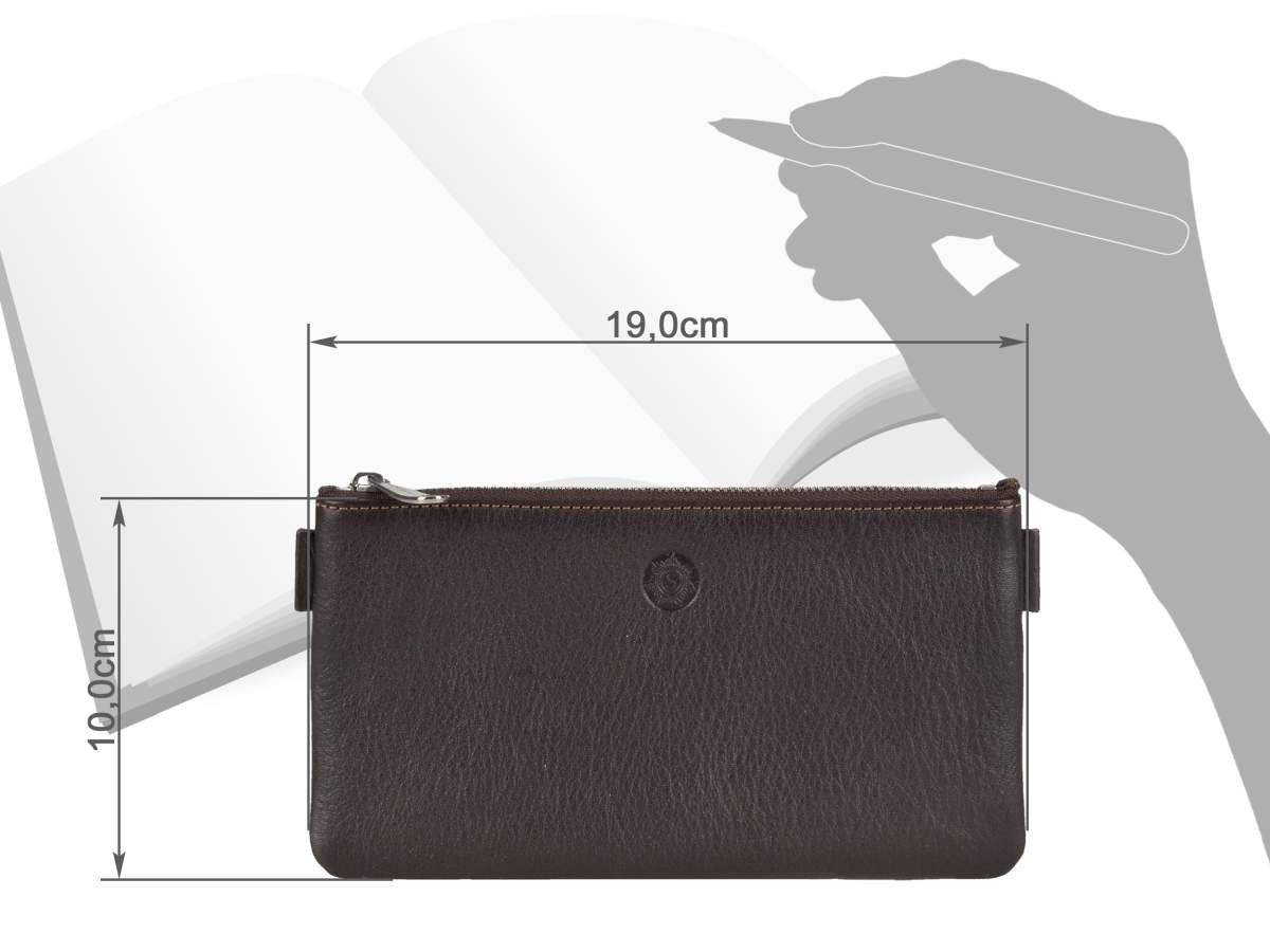 Sonnenleder Federmäppchen Busch, Stiftetui, Federtasche, süddeutsches Rindleder