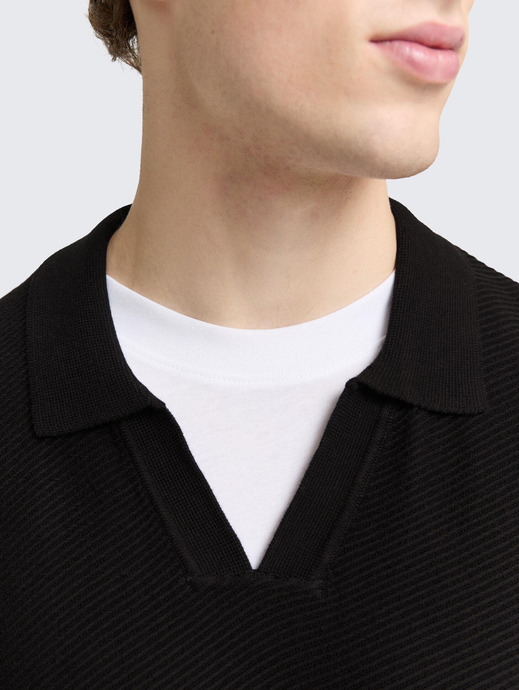 TOM TAILOR Denim Strickpullover Pullover & Strickjacken Relaxed Fit Strick-Poloshirt