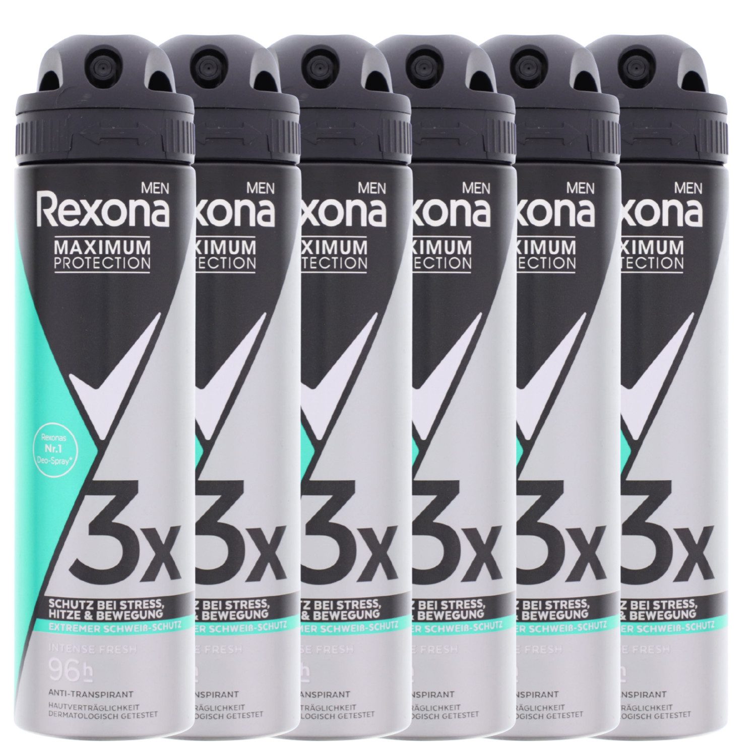 Rexona Deo-Spray 6x Rexona Men Maximum Protection Deo je 150ml Intense Fresh 96h Schutz