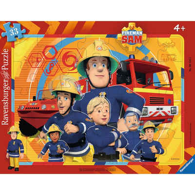 Ravensburger Rahmenpuzzle Sam, Der Feuerwehrmann - Rahmenpuzzle, 33 Puzzleteile